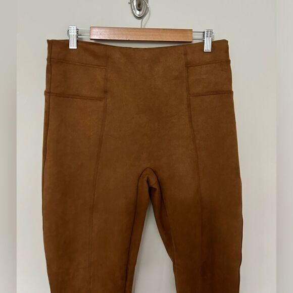 Spanx Faux Suede Leggings in Caramel - Picture 4 of 11
